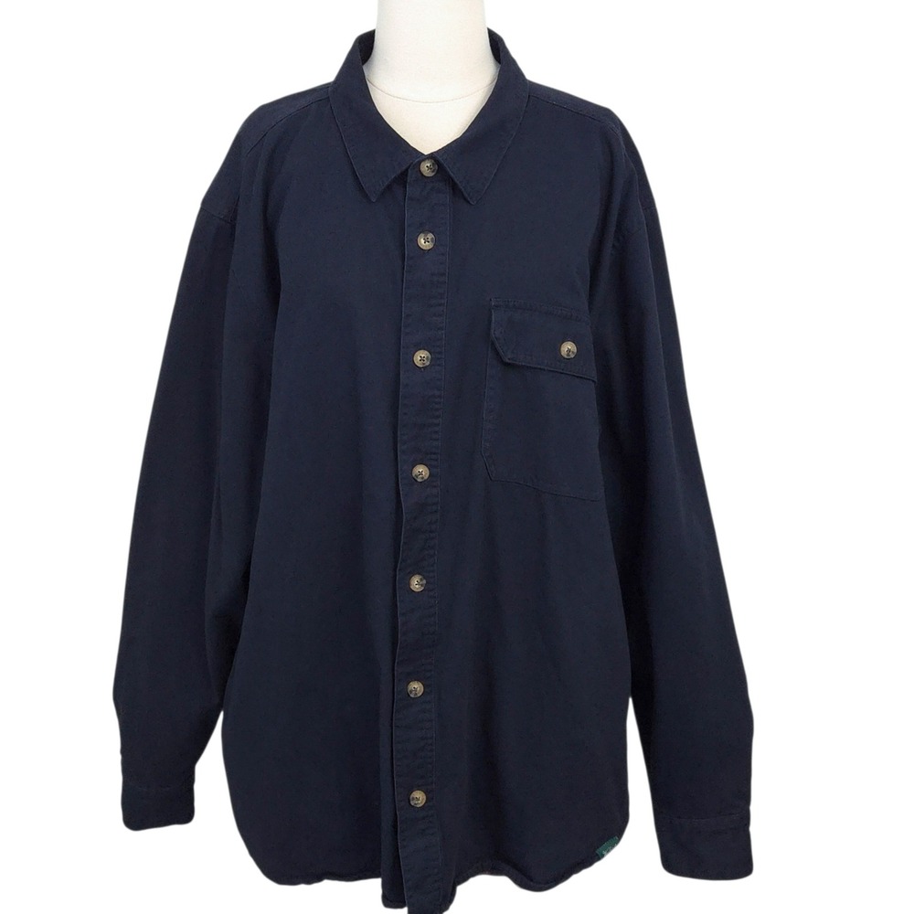 Woolrich Navy Blue Insulated Button Down Shacket Jacket- Men's XXL, 2XL